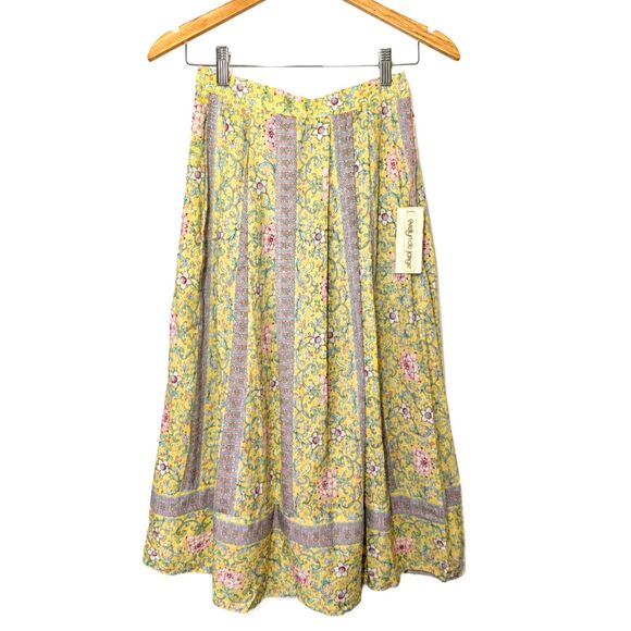 Evelyn de Jonge Dresses & Skirts - Vintage NWT Evelyn de Jonge Cotton Floral Midi Skirt 8 Cottagecore Prairie Boho